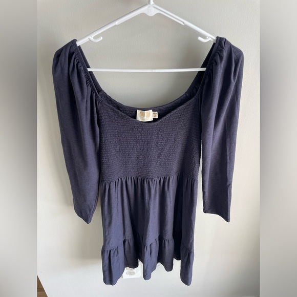 Nation LTD Noel Tiered Babydoll Mini Dress - Navy Blue - Size Medium - Picture 10 of 15